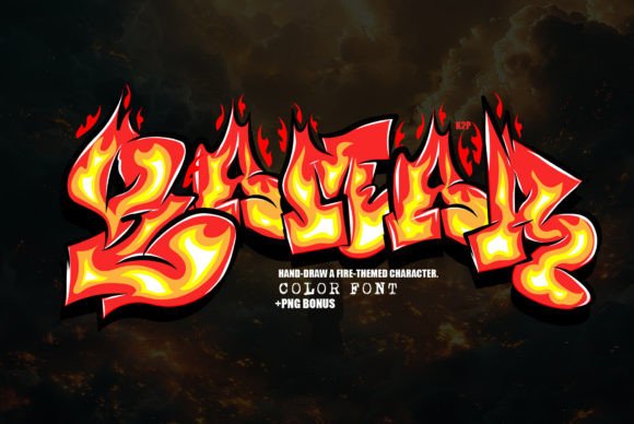 Qamar: A Vibrant Fire Graffiti Font for Bold Designs
