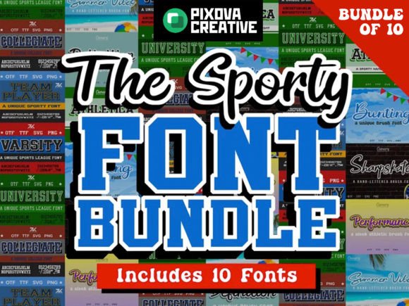 Sport Bundle: 10 Unique Sporty Fonts for Creators