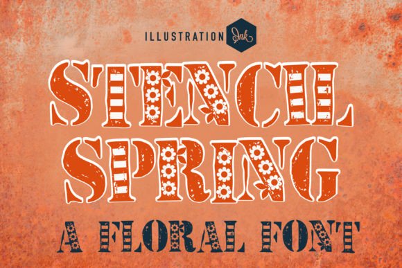 Stencil Spring: A Textured Floral Font